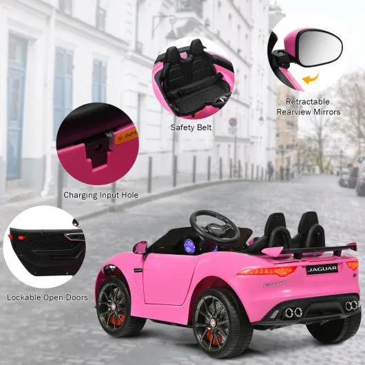 12V Jaguar F-Type SVR Licensed Kids Ride On Car-Pink