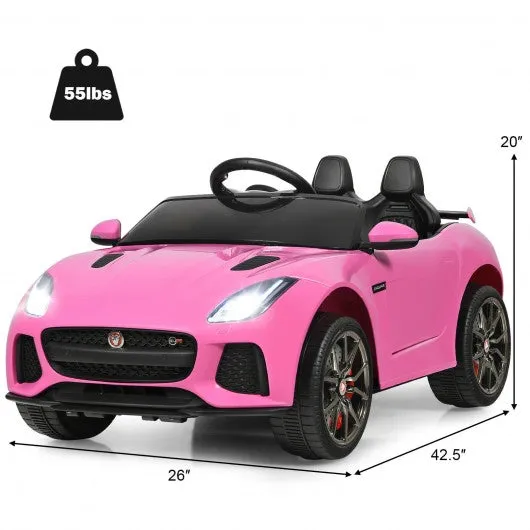 12V Jaguar F-Type SVR Licensed Kids Ride On Car-Pink