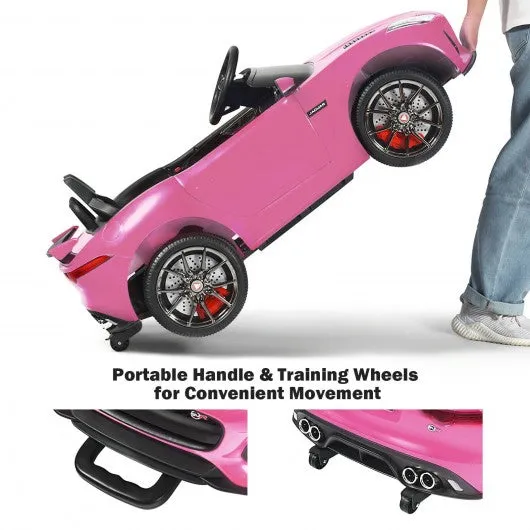 12V Jaguar F-Type SVR Licensed Kids Ride On Car-Pink