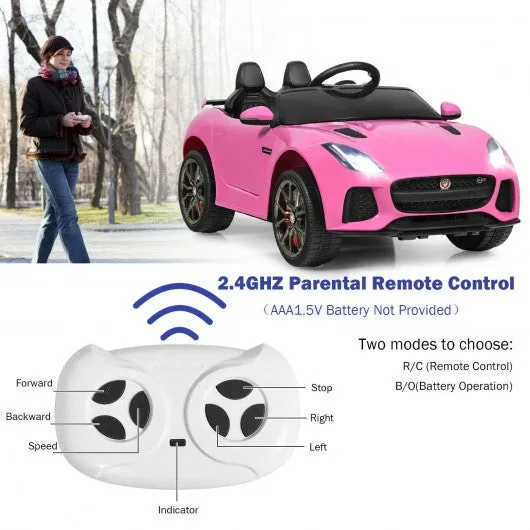 12V Jaguar F-Type SVR Licensed Kids Ride On Car-Pink