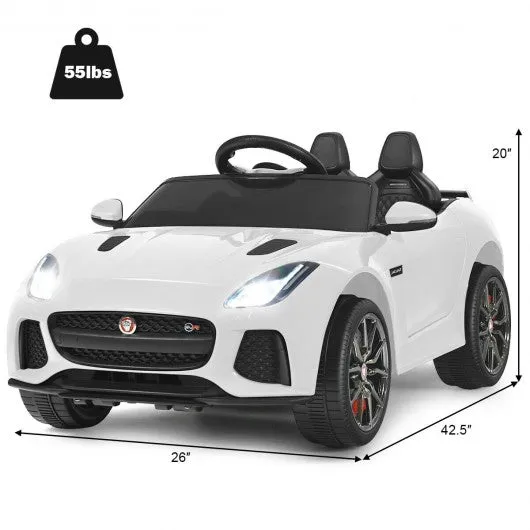 12V Jaguar F-Type SVR Licensed Kids Ride On Car-White