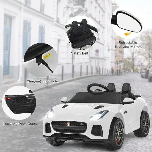 12V Jaguar F-Type SVR Licensed Kids Ride On Car-White