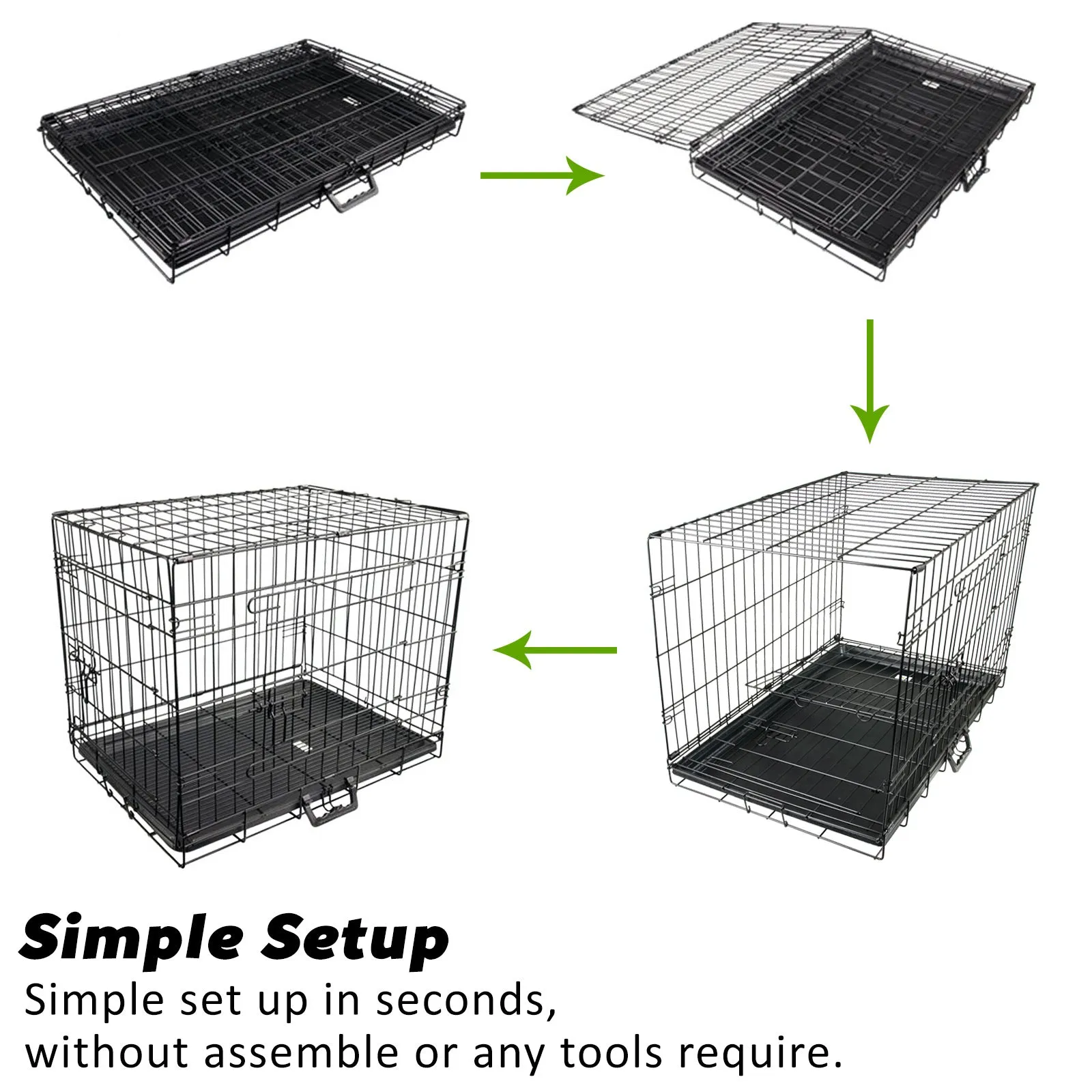 30in Steel Dog Crate with Waterproof Cover & Cushion - Paw Mate