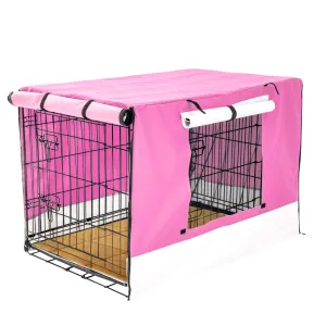 48in Collapsible Steel Dog Crate with Tray, Cushion, Cover - Paw Mate