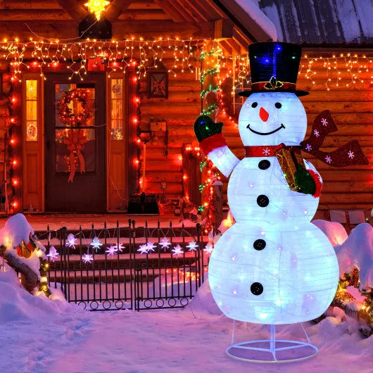 6 Feet Lighted Christmas Snowman with 180 Colorful LED Lights