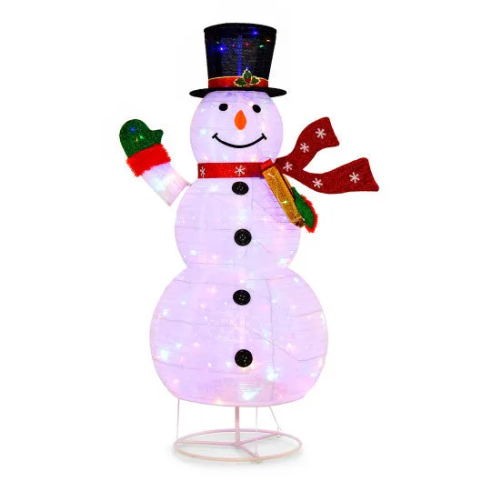 6 Feet Lighted Christmas Snowman with 180 Colorful LED Lights