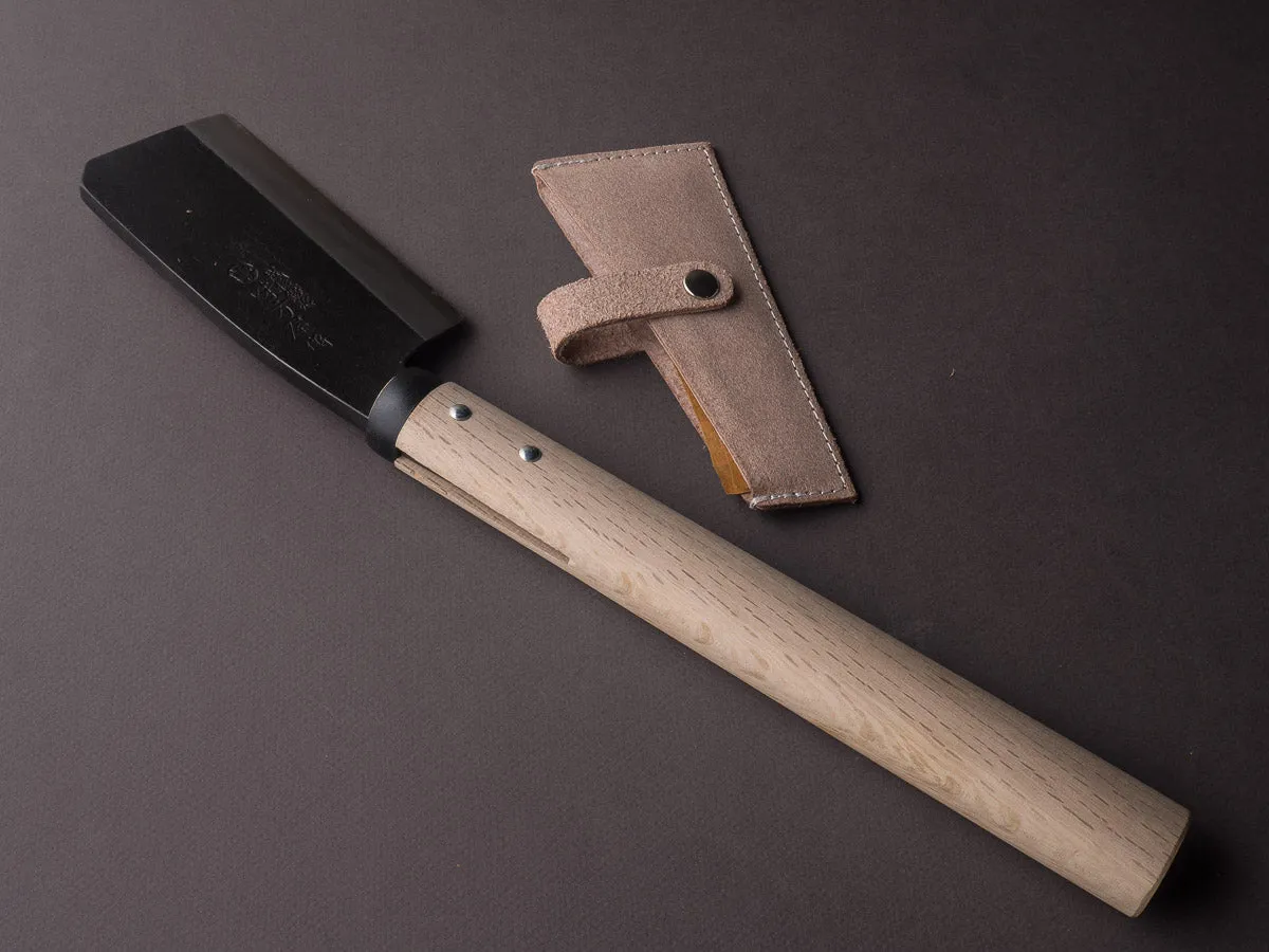 Ajikataya - Azuma Hatchet - Kurouchi - 135mm - Oak Handle - Double Bevel