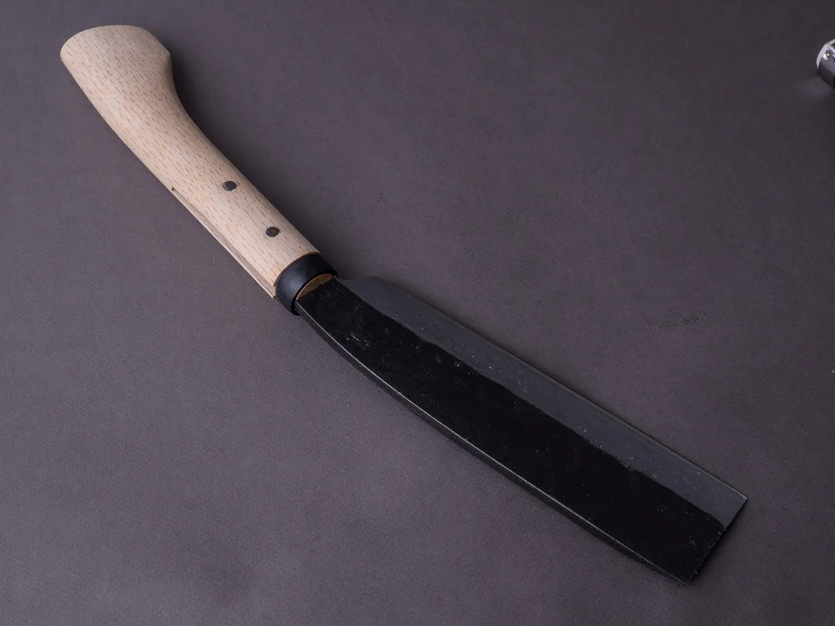 Ajikataya - Old Style Hatchet - Kurouchi - 180mm - Ho Wood Handle - Double Bevel