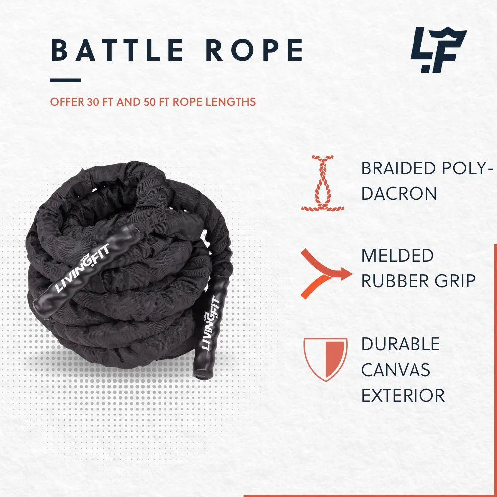 Battle Ropes - Canvas Covered - 1.5 Inch Diameter