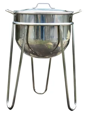 Bayou Classic 800-108 Kettle with Stand, 8 gal Capacity, Stainless Steel :EA: QUANTITY: 1