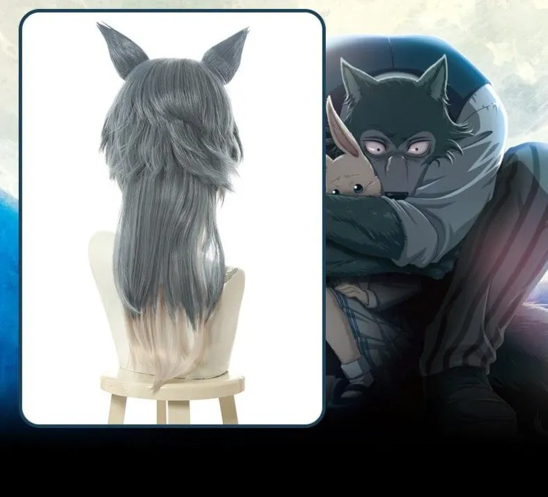 BEASTARS Legoshi Cosplay Wig w/ clip in wolf ears