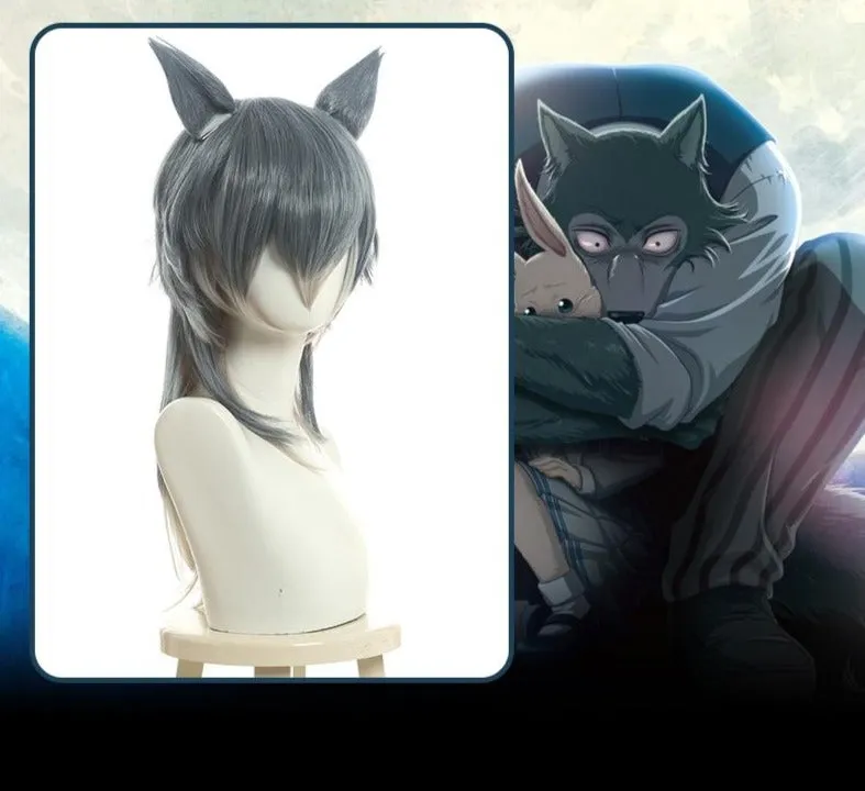 BEASTARS Legoshi Cosplay Wig w/ clip in wolf ears