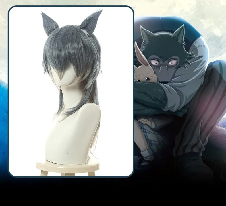 BEASTARS Legoshi Cosplay Wig w/ clip in wolf ears