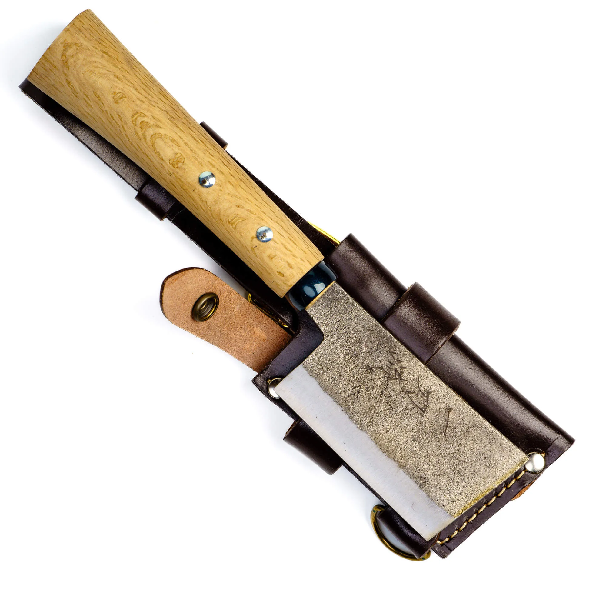 Handmade Hatchet with Full-Grain Leather Sheath