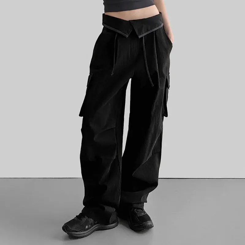 High Waist Cargo Pants with Large Pockets