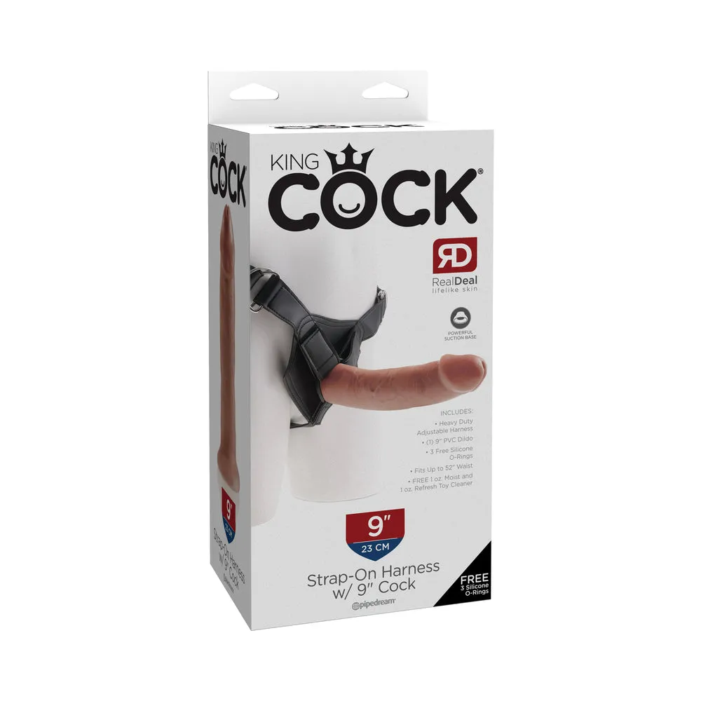 King Cock Strap-on Harness W/ 9in Cock Tan