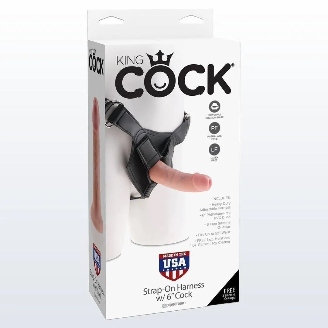 King Cock Strap-on Harness With 6" Cock