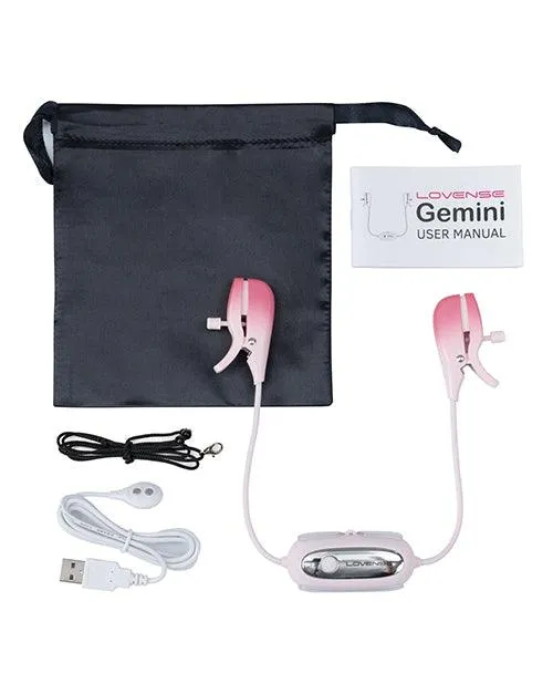 Lovense Gemini Vibrating Nipple Clamps - Pink