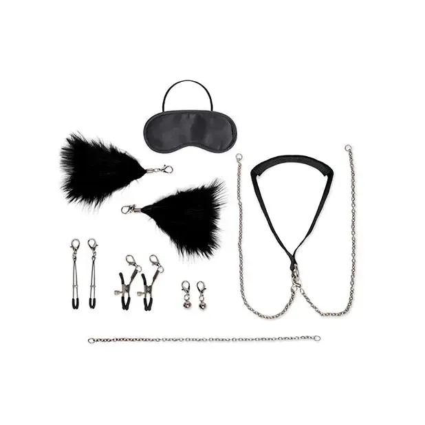 Lux Fetish Interchangeable Collar & Nipple Clips 12-Piece Set