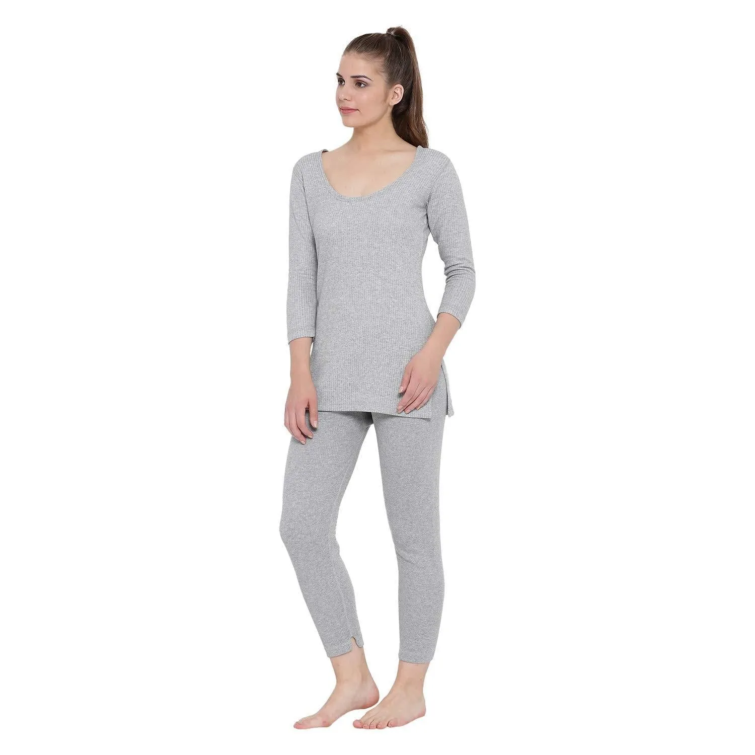 Monte Carlo Grey Winter Wear Thermal Bottom Warmer lower for Women