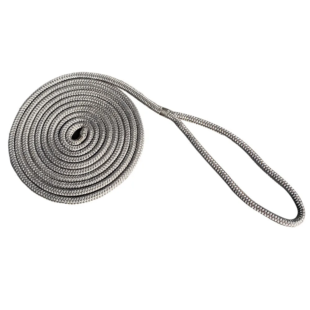 New England Rope 5/8" x 15 Nylon Double Braid Dock Line - Grey [5058-20-00015]