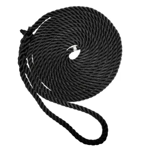 New England Ropes 3/4" Premium 3-Strand Dock Line - Black - 25 [C6054-24-00025]