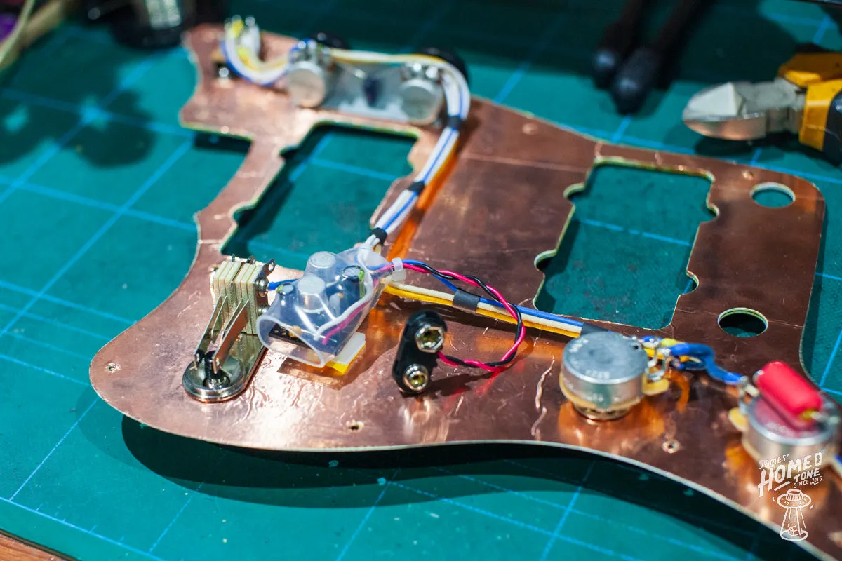 Right-Handed NRG Effects x Home of Tone Fuzzmaster - Pre-Wired Jazzmaster Wiring Harness with Si Fuzz Circuit