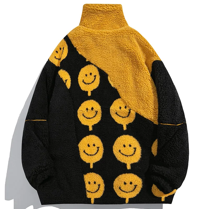 PopFlying Fleece Winter Coat Emoji Smiley Face