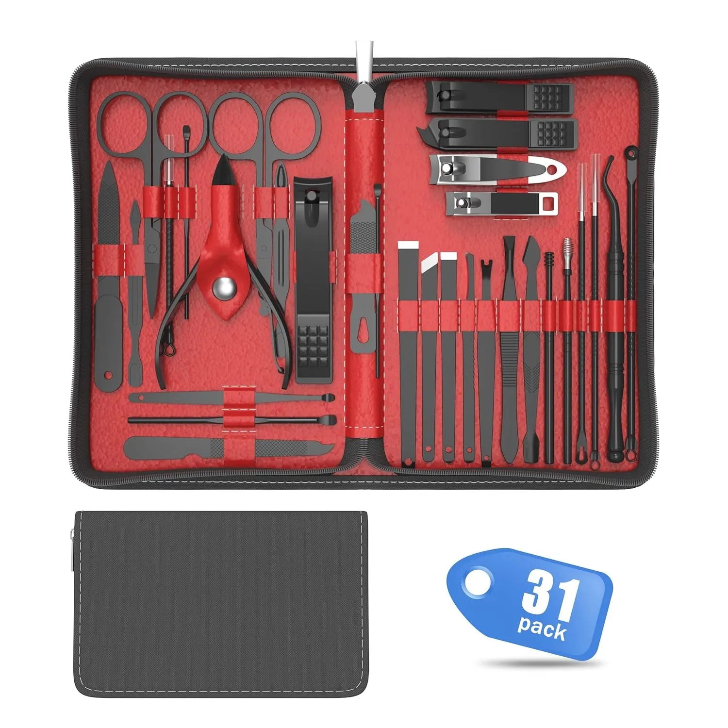 Professional 12-Piece Nail Care Set in Stylish Travel Case – Complete Manicure & Pedicure Kit