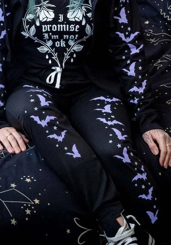 Purple Bats and Stars [Black] | SWEATPANTS