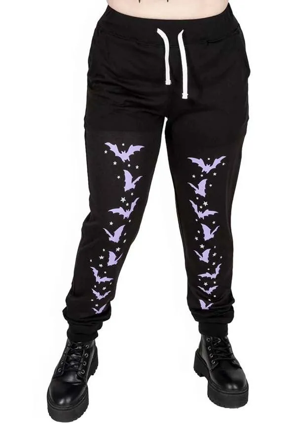 Purple Bats and Stars [Black] | SWEATPANTS