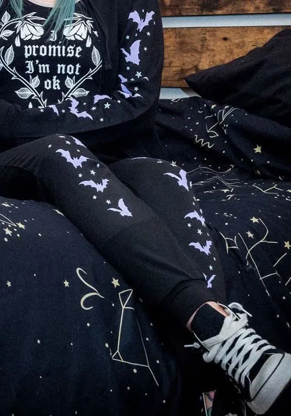 Purple Bats and Stars [Black] | SWEATPANTS