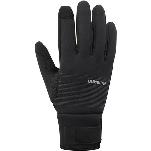 Shimano Clothing Unisex Windbreak Thermal Gloves; Black; Size S