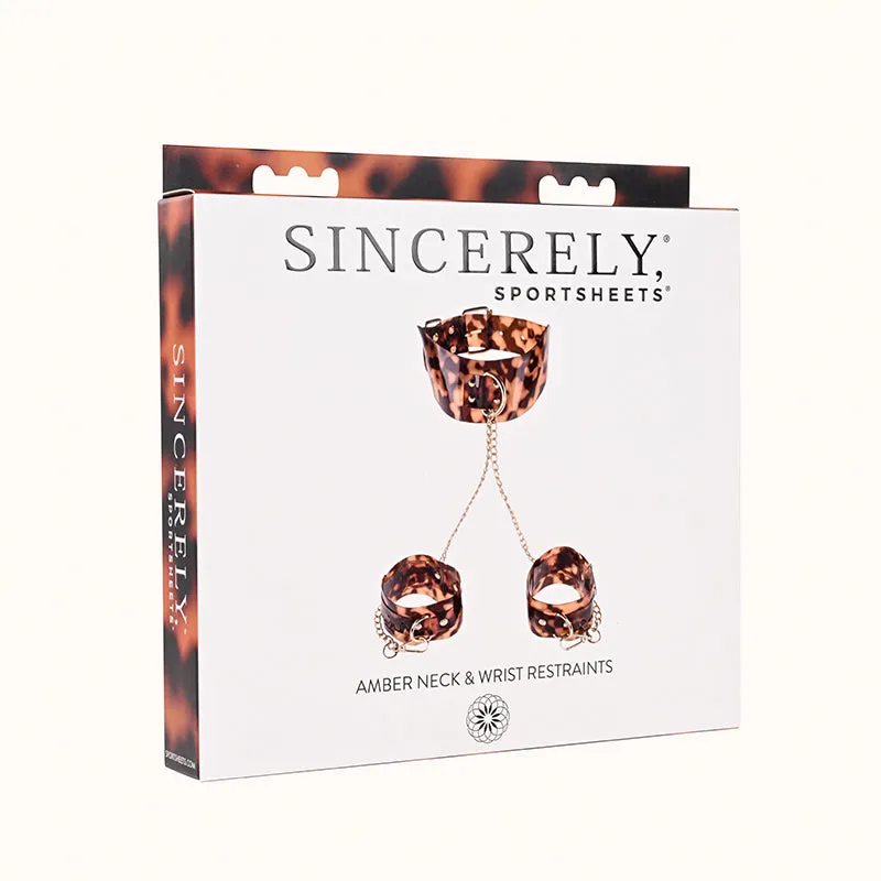 Sincerely, Sportsheets Amber Adjustable Neck & Wrist Restraints Tortoiseshell