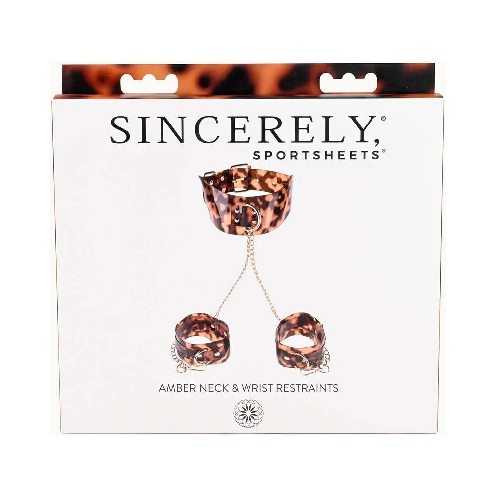 Sincerely, Sportsheets Amber Adjustable Neck & Wrist Restraints Tortoiseshell