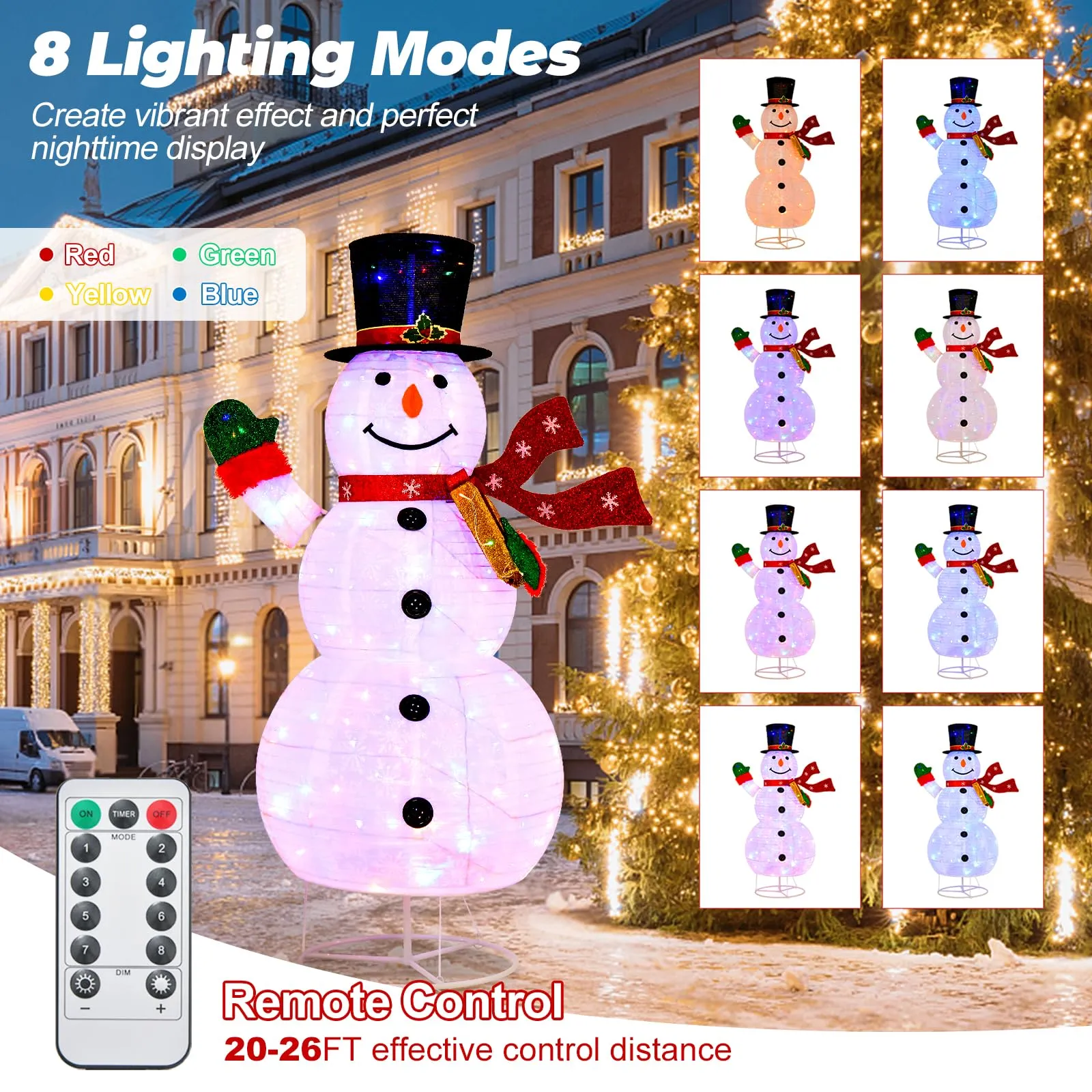 Tangkula 6 FT Lighted Christmas Snowman