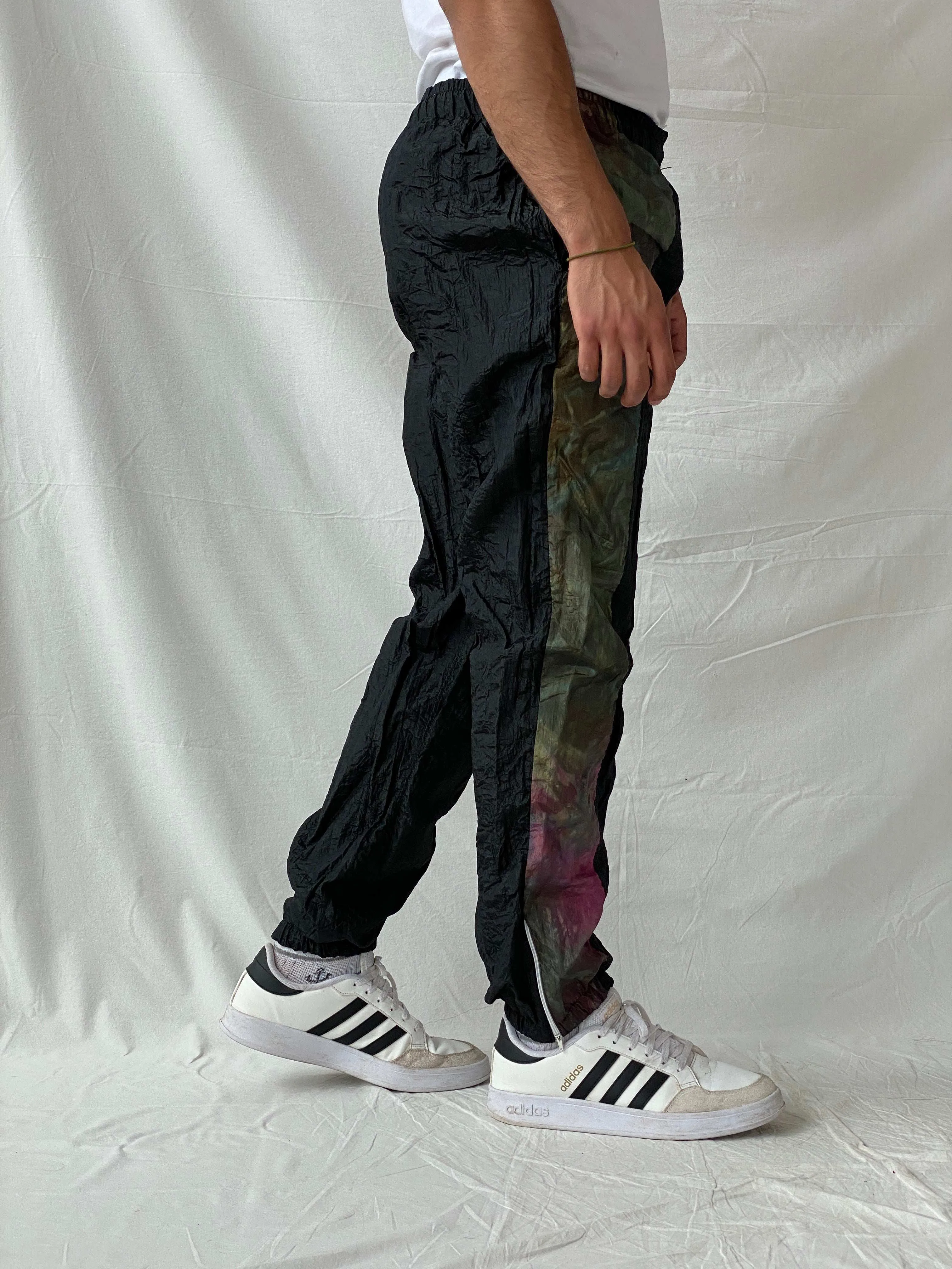 Vintage 80s/90s Sergio Tacchini Black Track Windbreaker Pants - L